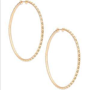 NWT Kendra Scott Gold Hoops with Swarovski Crystal